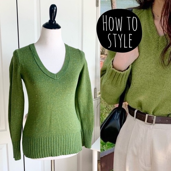 Vintage Old Navy Lambswool Blend Vneck Sweater - Picture 1 of 14